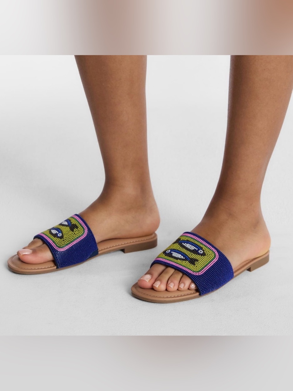 NWOT No Boundaries Women's Beaded Slide Sandals